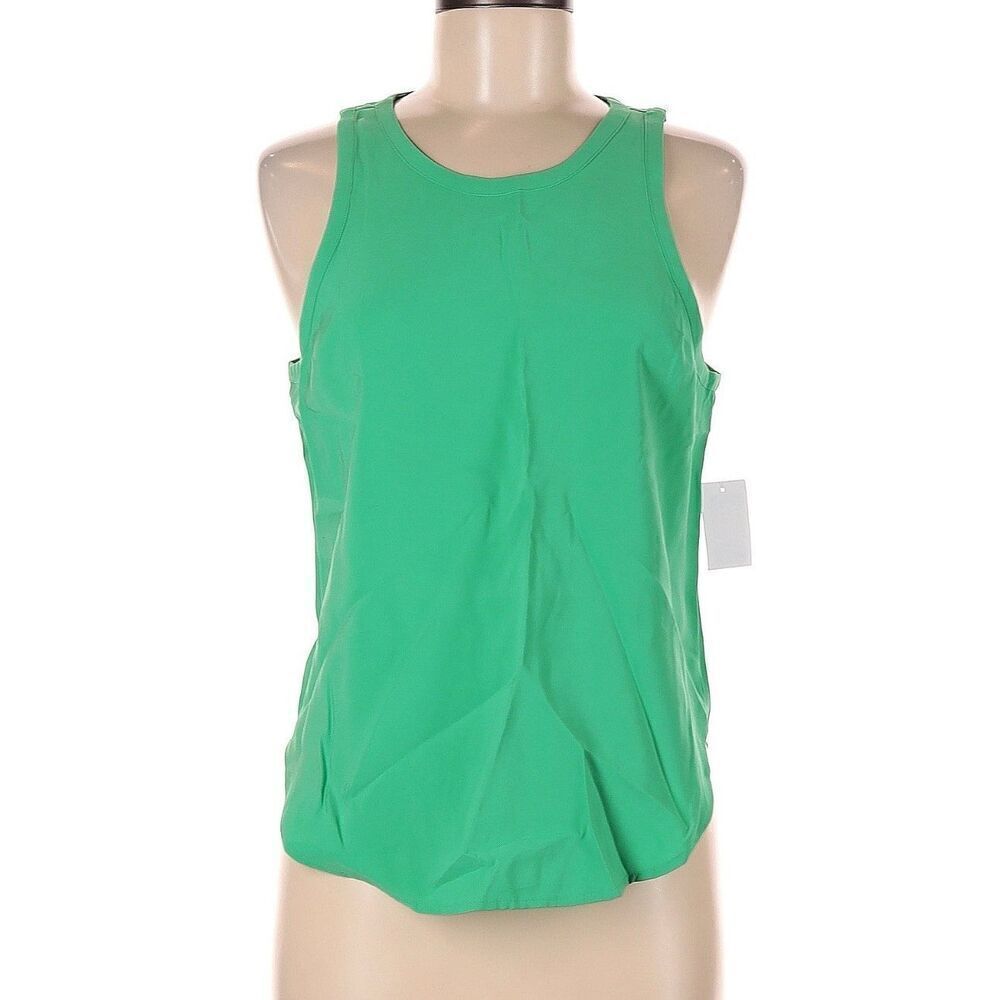 Good American Cut In Woven Tank TOP Summer Green Women’s Size 1 Small NEW
